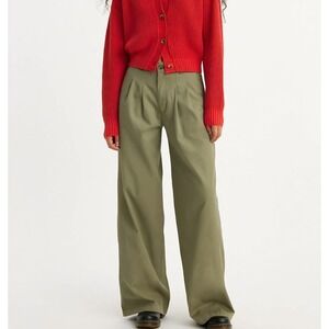 Levis Premium Pleated Wide Leg Trousers Womens High Rise  Relaxed Pants 30X30